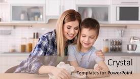  Presentation with broken home - Cool new slides with little son with broken backdrop and a coral colored foreground