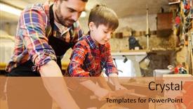  Presentation with family - Slide set consisting of little son with calipers background and a  colored foreground