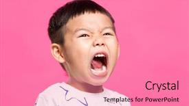  Presentation with ondes son - Presentation theme having little son yelling background and a coral colored foreground