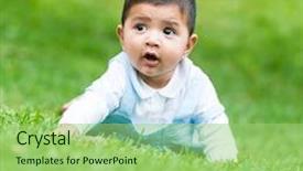  Presentation with spanish - Beautiful presentation design featuring little spanish boy on the green grass backdrop and a mint green colored foreground