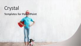  Presentation with super girl - PPT theme consisting of little super girl background and a white colored foreground