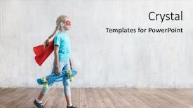  Presentation with super girl - Presentation having little super girl background and a  colored foreground