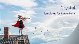  Presentation with super hero - PPT layouts featuring little-super-hero-mixed-media background and a sky blue colored foreground