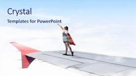  Presentation with super hero - Theme consisting of little super hero mixed media background and a sky blue colored foreground
