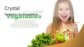  Presentation with sample - Audience pleasing presentation theme consisting of little sweet girl with vegetables backdrop and a white colored foreground