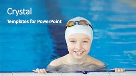  Presentation with swimmer - PPT theme with little swimmer background and a teal colored foreground