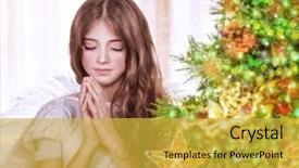  Presentation with children praying - Beautiful presentation featuring little teen angel pray backdrop and a yellow colored foreground