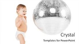  Presentation with disco ball - Slides with little toddler playing with disco background and a white colored foreground