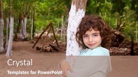  Presentation with mayan - Cool new slide set with little tourist girl posing in mayan riviera jungle mexico backdrop and a coral colored foreground