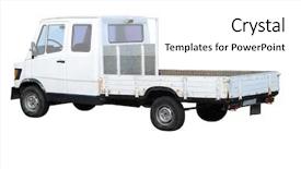  Presentation with pakistani truck art - Cool new PPT theme with little truck under the white backdrop and a white colored foreground