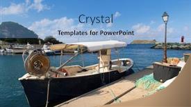  Presentation with village - Beautiful PPT theme featuring little-village-barcaggio-at-cap backdrop and a light blue colored foreground