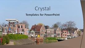  Presentation with waiting - Audience pleasing PPT layouts consisting of little-village-weesp-a-boat backdrop and a light blue colored foreground