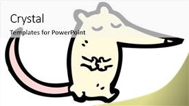  Presentation with cartoon - Theme with little white mouse cartoon background and a white colored foreground
