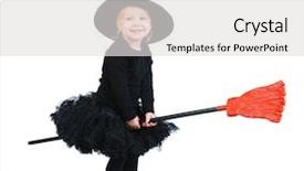  Presentation with white dove flying - Cool new theme with little witch flying on broomstick backdrop and a light gray colored foreground