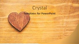  Presentation with valentines - PPT theme consisting of little wooden heart on the wooden desk and a big space for your text valentines concept background and a yellow colored foreground