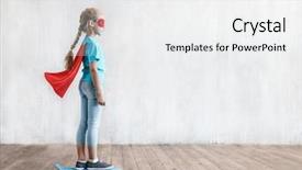  Presentation with skating - Cool new presentation theme with littlehuman - little girl skating backdrop and a white colored foreground