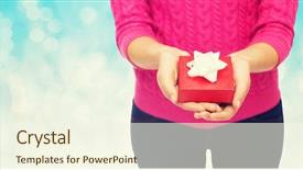  Presentation with blue lights - Beautiful slide deck featuring littlehuman xmas - christmas holidays and people concept backdrop and a cream colored foreground