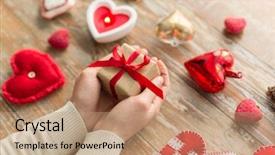  Presentation with christmas holidays - PPT theme enhanced with littlehuman xmas - christmas valentines day and holidays background and a coral colored foreground