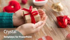  Presentation with christmas holidays - PPT theme featuring littlehuman xmas - christmas valentines day and holidays background and a coral colored foreground