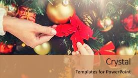  Presentation with child tree - Amazing theme having littlehuman xmas - family christmas holidays new year backdrop and a coral colored foreground