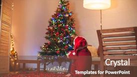  Presentation with merry christmas and new year - Slide set featuring littlehuman xmas - girl is sitting with her background and a  colored foreground