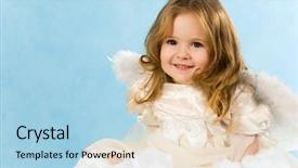  Presentation with angel - Slide deck having littlehuman xmas - happy little girl wearing angel background and a  colored foreground