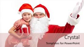  Presentation with image recognition for - Slide deck with littlehuman xmas - image of happy santa background and a  colored foreground