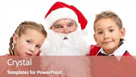  Presentation with happy image - Slide deck with littlehuman xmas - image of happy santa background and a  colored foreground