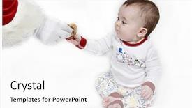 Presentation with cookie - PPT theme with littlehuman xmas - little baby boy on white background and a white colored foreground