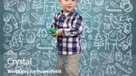 Presentation with gifs christmas - Cool new PPT layouts with littlehuman xmas - little boy looking for christmas backdrop and a  colored foreground
