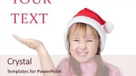  Presentation with girl christmas - Amazing PPT theme having littlehuman xmas - little christmas girl isolated backdrop and a  colored foreground