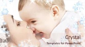  Presentation with mother and baby - Presentation theme consisting of littlehuman xmas - picture of happy mother background and a  colored foreground