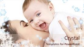  Presentation with mother and baby - Beautiful slides featuring littlehuman xmas - picture of happy mother backdrop and a  colored foreground