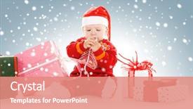  Presentation with baby christmas - Presentation theme having littlehuman xmas - picture of santa helper baby background and a coral colored foreground