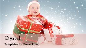  Presentation with baby christmas - PPT theme enhanced with littlehuman xmas - picture of santa helper baby background and a  colored foreground