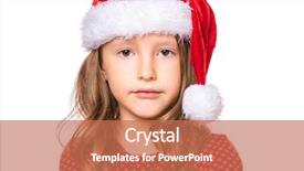  Presentation with christmas girl - Cool new presentation theme with littlehuman xmas - portrait of smiling little girl backdrop and a coral colored foreground