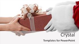  Presentation with give - Colorful theme enhanced with littlehuman xmas - santa hands give present backdrop and a  colored foreground