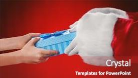  Presentation with dont give up - Slide set having littlehuman xmas - santa hands give present background and a  colored foreground