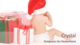  Presentation with baby christmas - Theme featuring littlehuman xmas - santa helper baby with christmas background and a  colored foreground