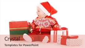  Presentation with baby christmas - Cool new presentation design with littlehuman xmas - santa helper baby with christmas backdrop and a  colored foreground