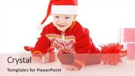  Presentation with baby christmas - Presentation theme enhanced with littlehuman xmas - santa helper baby with christmas background and a  colored foreground