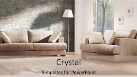  Presentation with classic - Colorful PPT theme enhanced with live - classic living room backdrop and a coral colored foreground