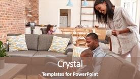  Presentation with using digital tablet - Colorful presentation enhanced with live - father and son sit backdrop and a coral colored foreground