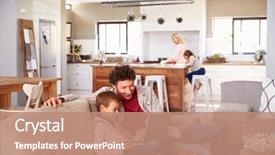  Presentation with catholic father son hoyly spirit - Slide set having live - father using computer with son background and a coral colored foreground