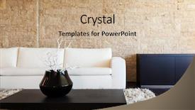  Presentation with apartment - PPT layouts consisting of live - interior luxury apartment beautiful living background and a coral colored foreground