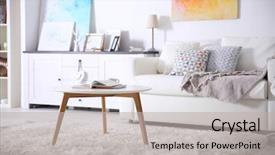  Presentation with interior - Colorful presentation enhanced with live - interior of living room backdrop and a light gray colored foreground