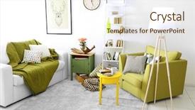  Presentation with interior - Presentation enhanced with live - interior of living room background and a cream colored foreground