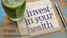  Presentation with green glass - Amazing presentation theme having live - invest in your health advice backdrop and a coral colored foreground