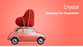  Presentation with coral - Slide set with live - living coral retro toy car background and a coral colored foreground