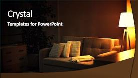  Presentation with heraldic design - Audience pleasing theme consisting of live - living room design with sofa backdrop and a wine colored foreground